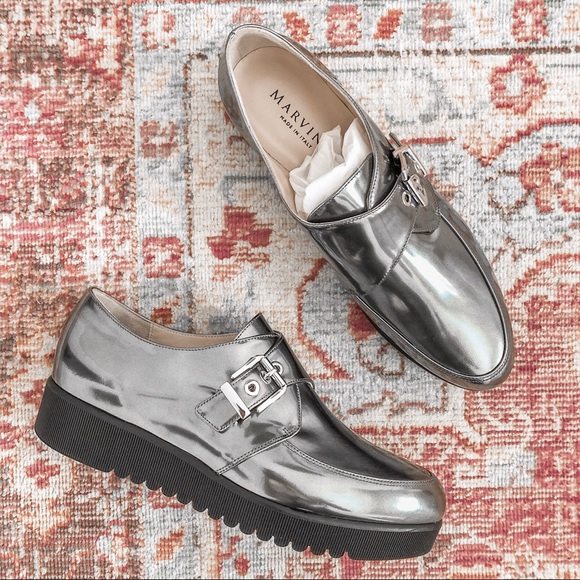 ✨SOLD✨AQUATALIA METALLIC PUSH PLATFORM MONK LOAFER - Picture 2 of 8